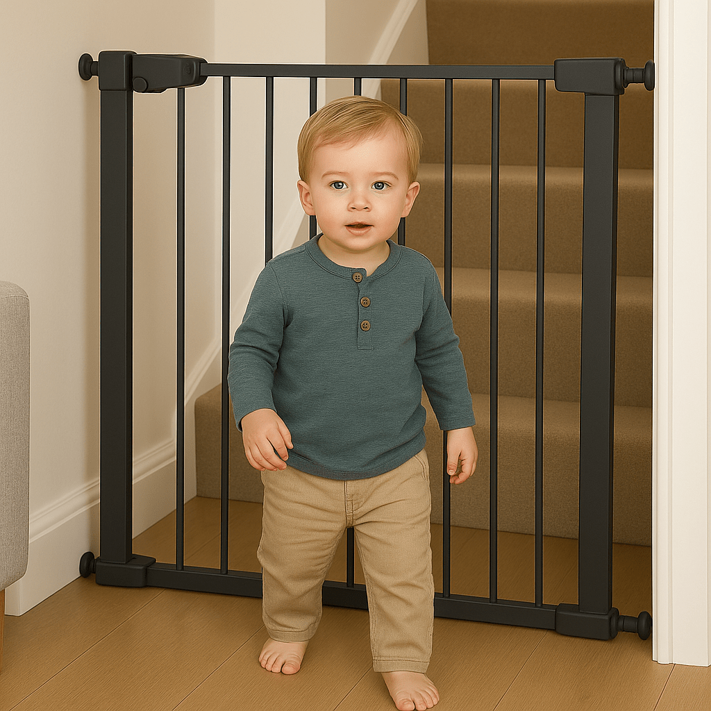 FYLO Baby Safety Stair Gate Pressure Fit 75-114cm Extra Wide - Grey
