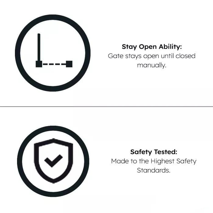 FYLO Baby Safety Stair Gate Pressure Fit 75-114cm Extra Wide - Grey