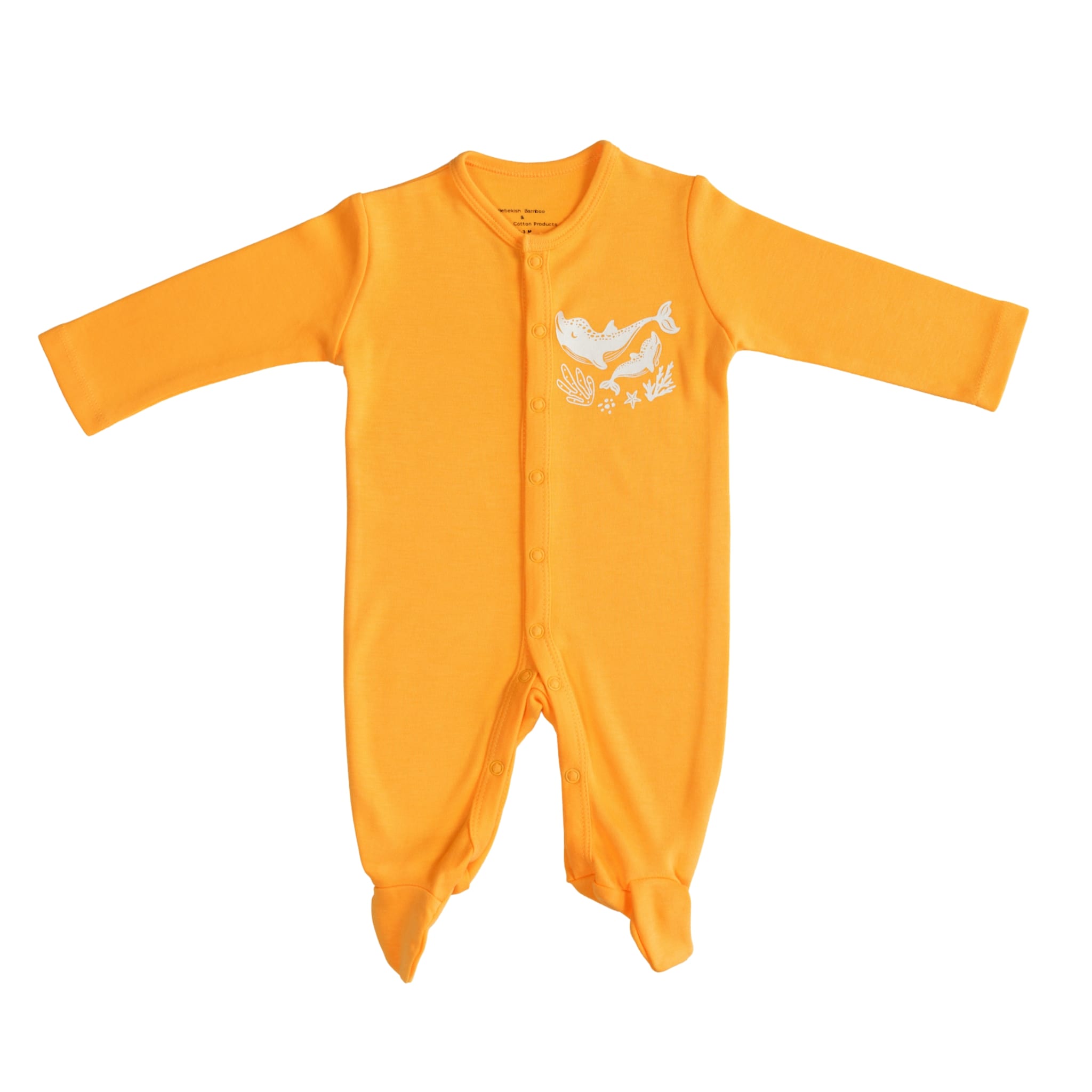Organic Bamboo Baby Sleepsuit – Dolphin | Bebekish